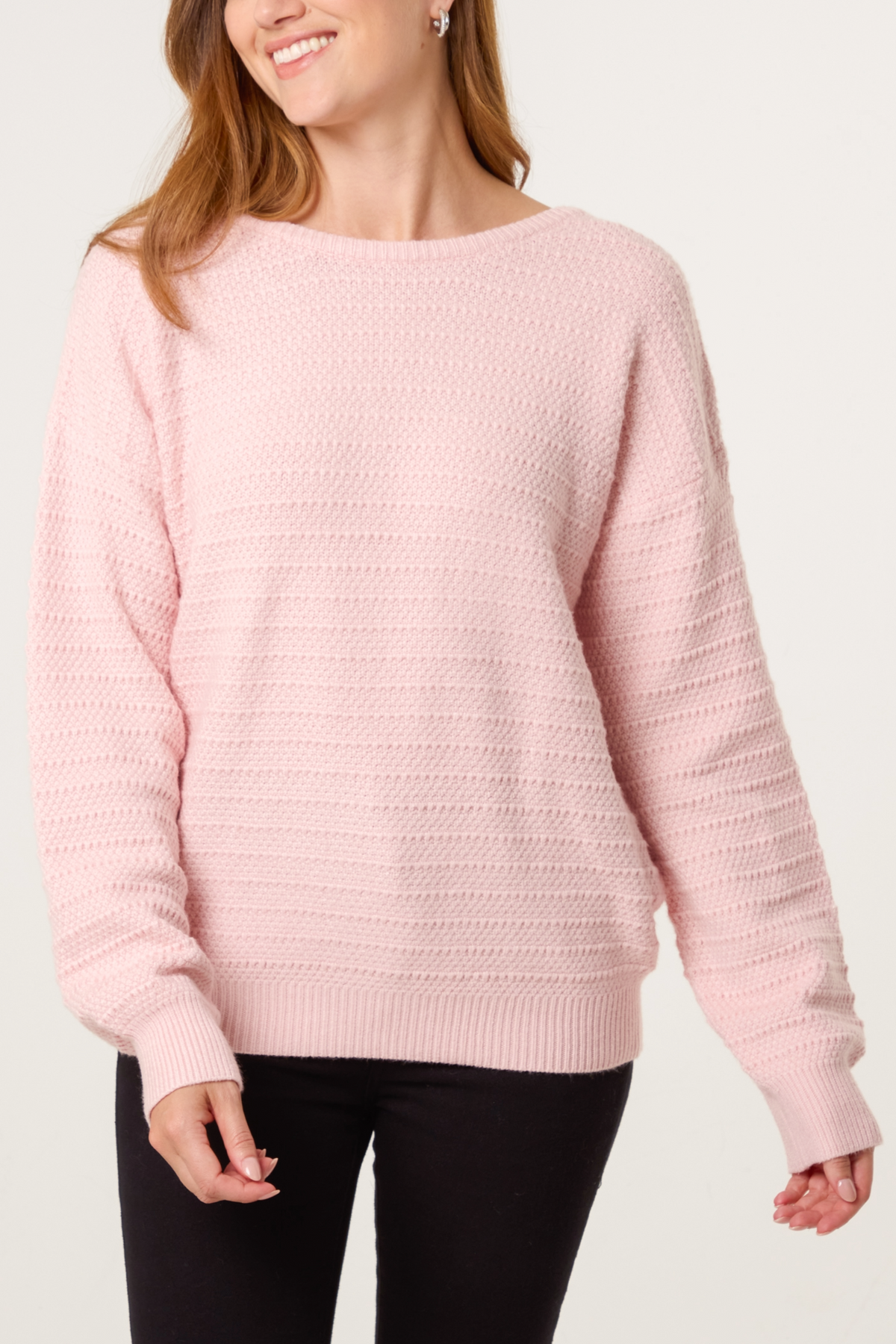 Textured Knit Bow Back Jumper