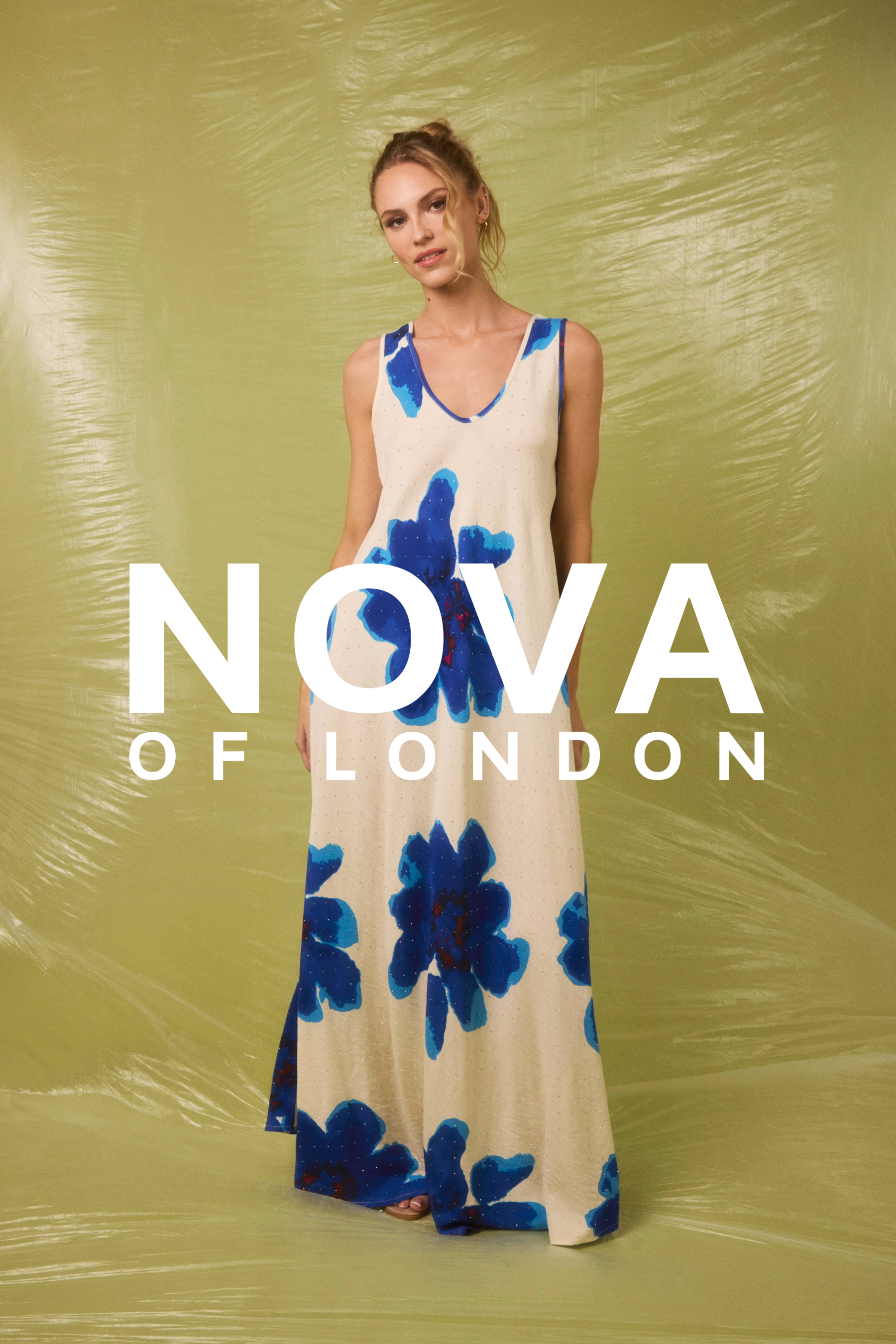 Bold Flower Embellished A-Line Dress