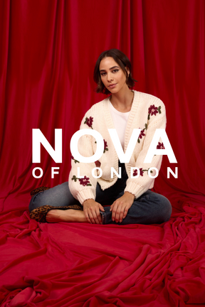 Floral Embroidery Open Knit Cardigan