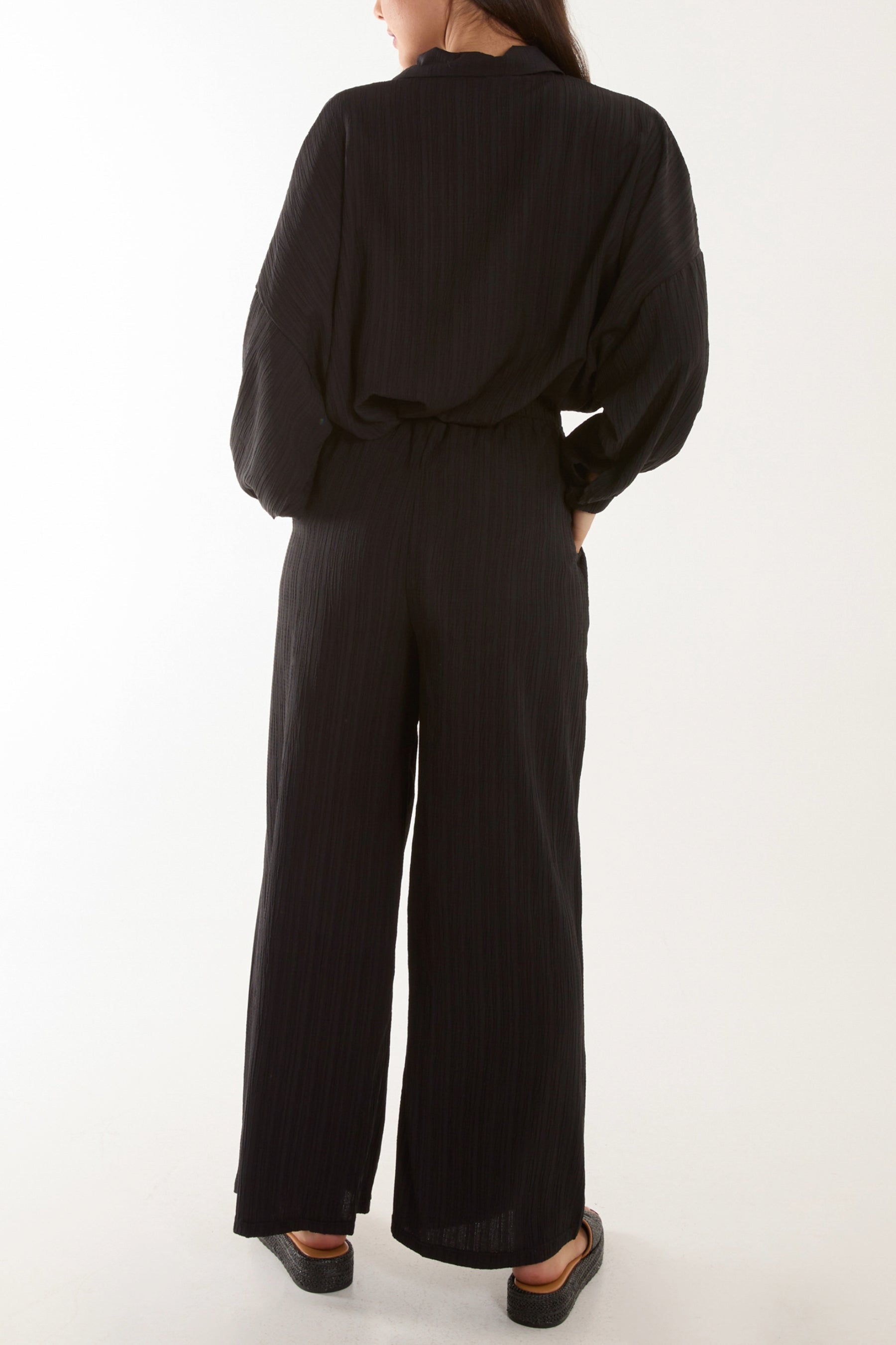Ribbed Long Sleeve Shirt & Trouser Co-Ord Set