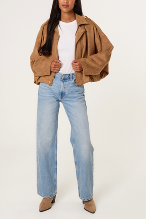 Suedette Puffball Jacket