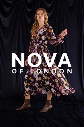 Burnt Print Sparkle Chiffon Wrap Dress