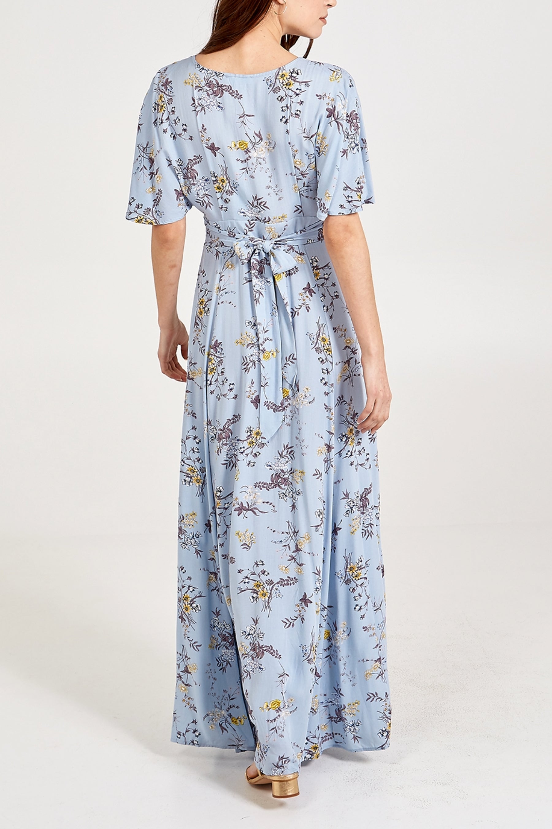 Floral Print Button Through Maxi Dress