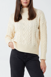 Cable Knit High Neck Jumper