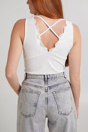 Lace Cross Back Bodysuit