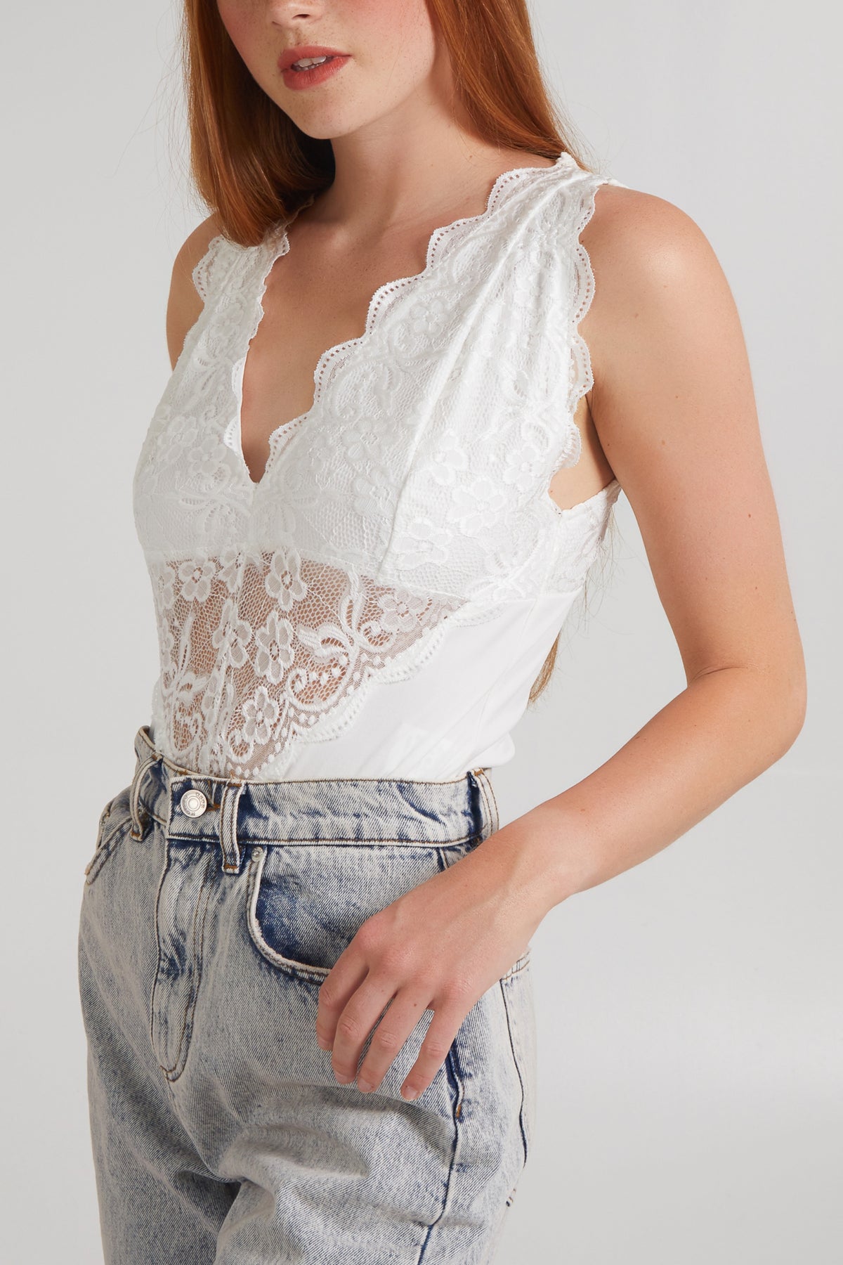 Lace Cross Back Bodysuit