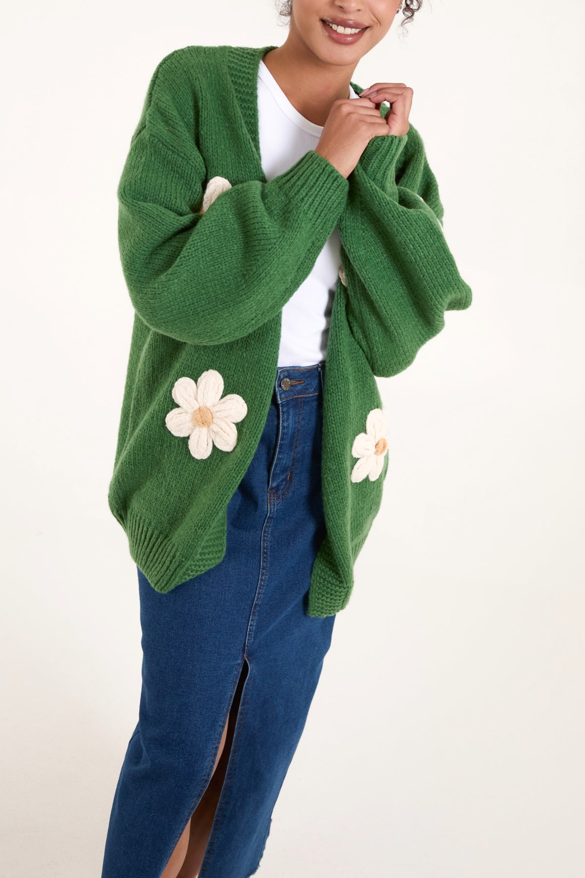 Daisy Flower Knitted Cardigan