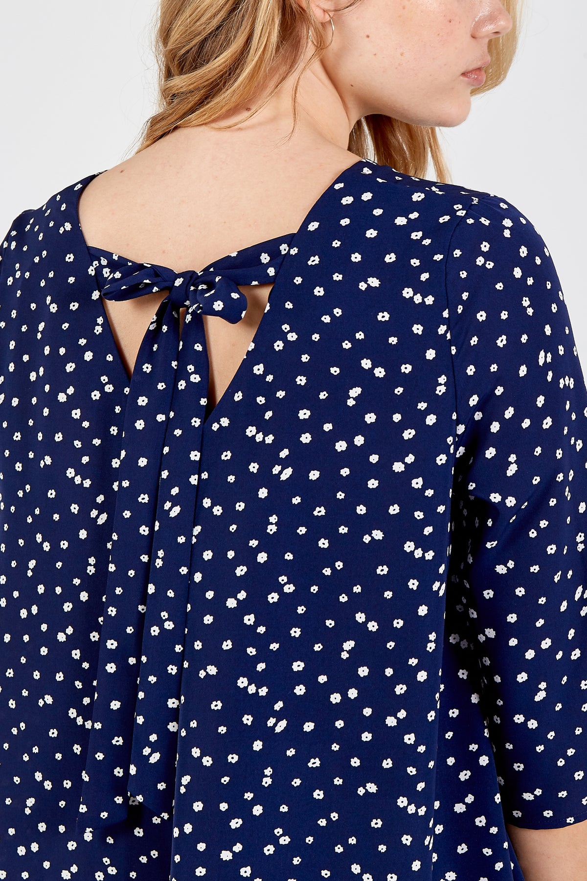 Polka Dot Print High Low Top