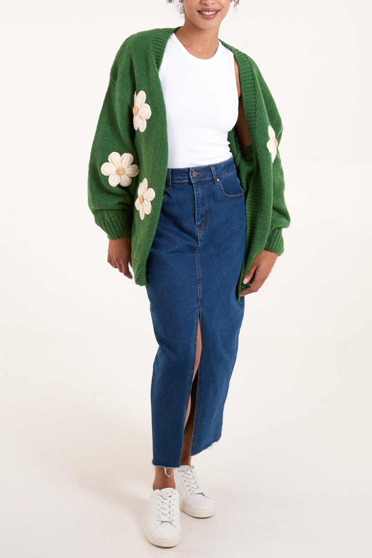 Daisy Flower Knitted Cardigan
