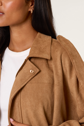 Suedette Puffball Jacket