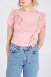 Diagonal Lace T-Shirt