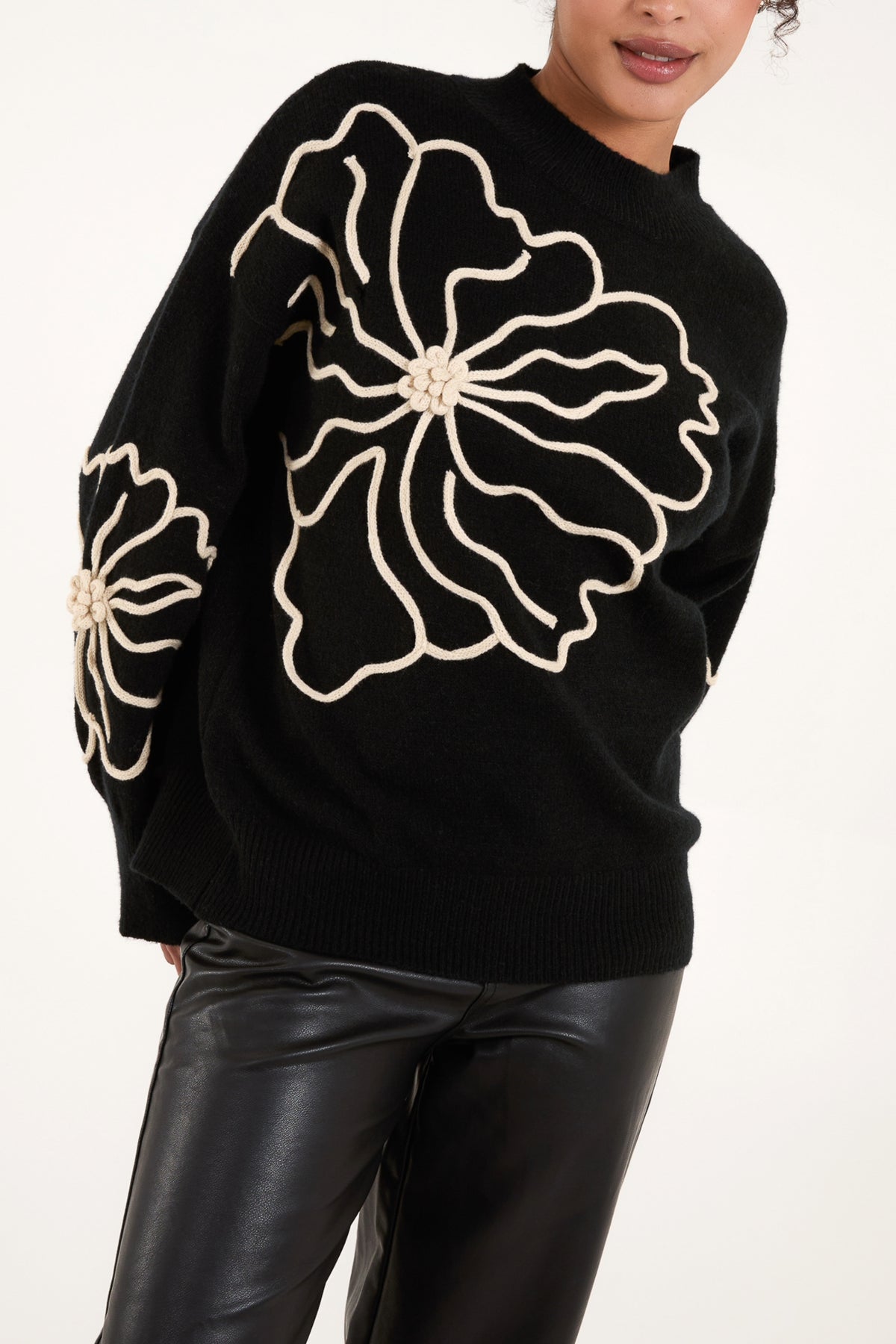 Large Flower Embroidery Jumper