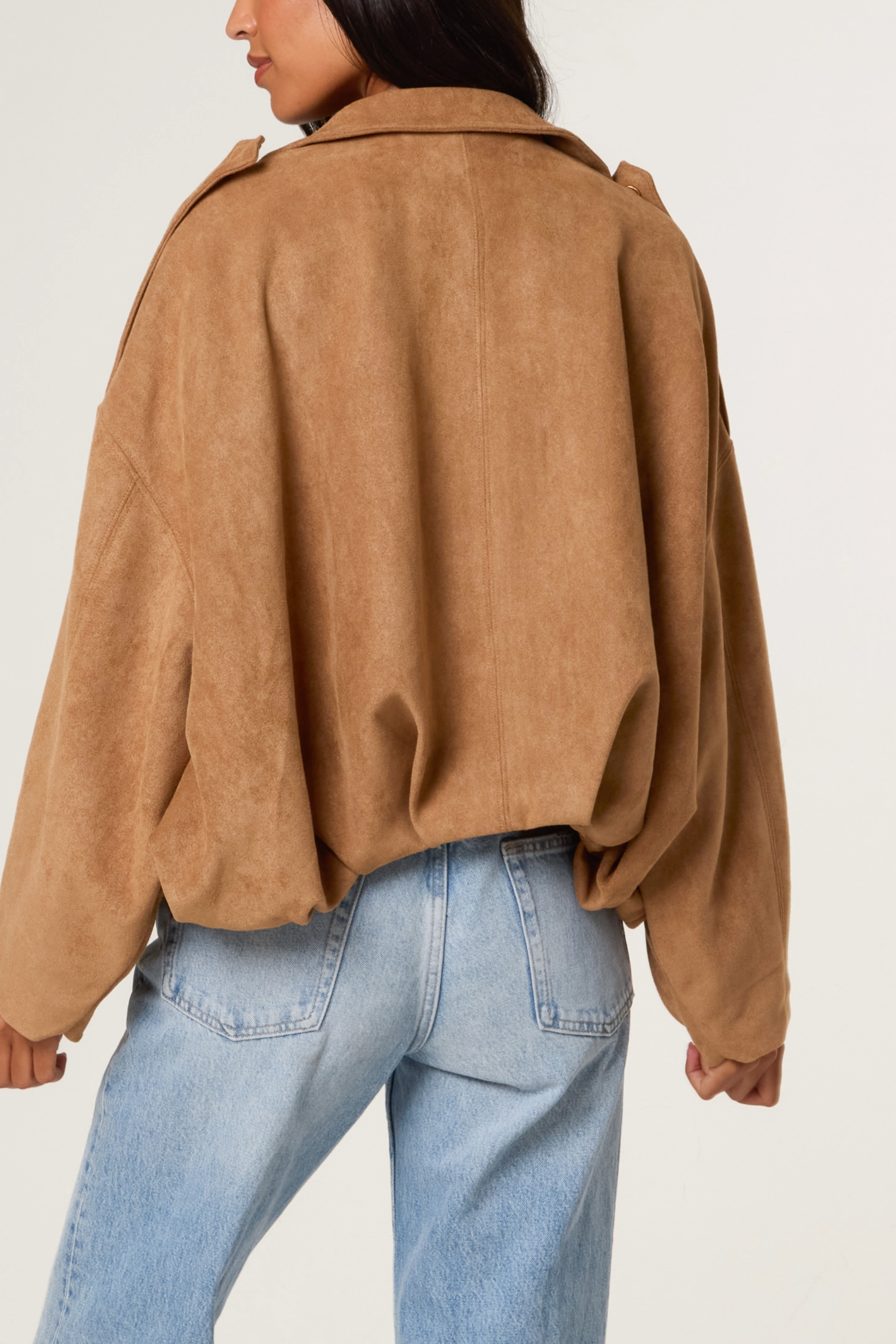 Suedette Puffball Jacket