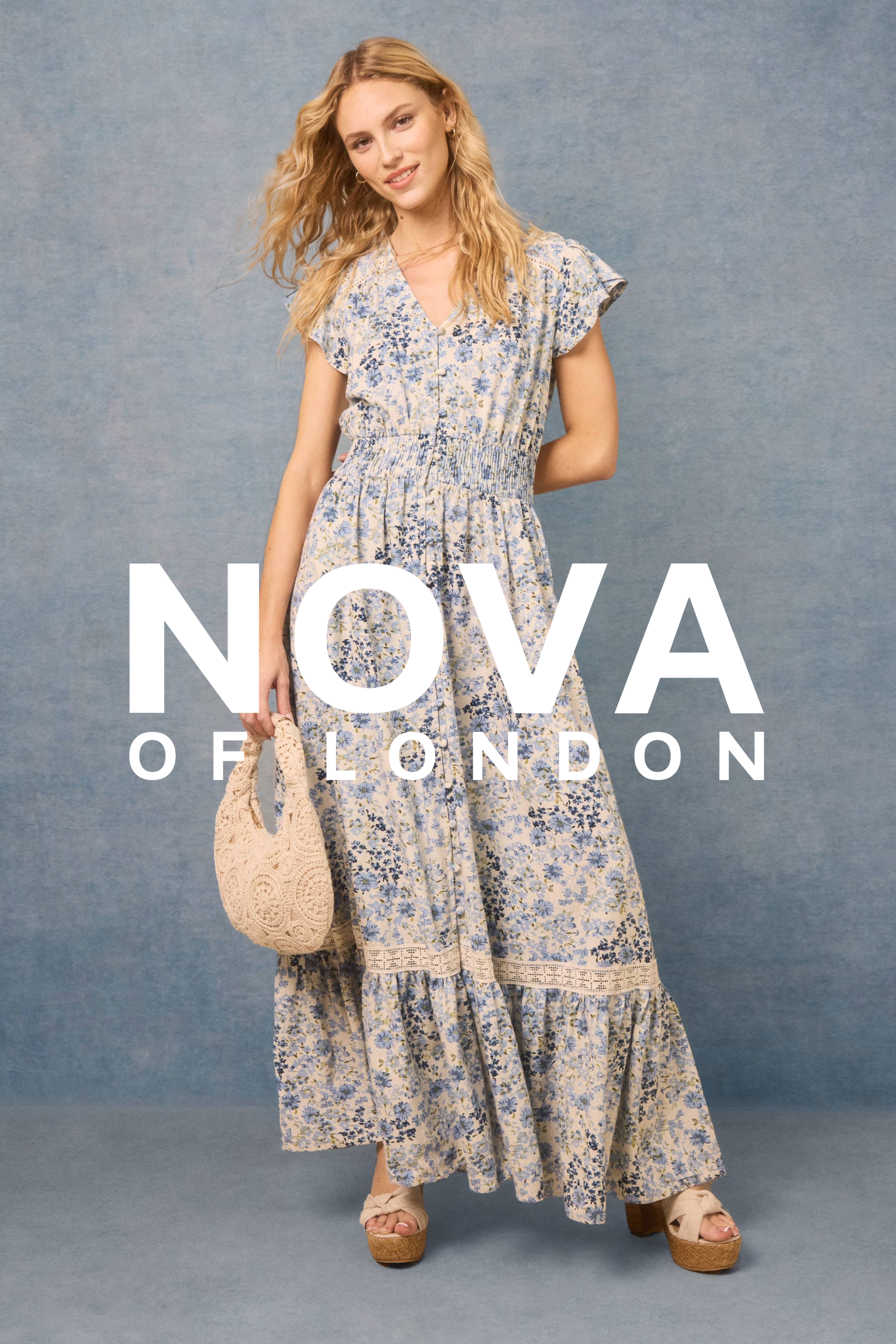 Floral Print Shirred Waist Maxi Dress