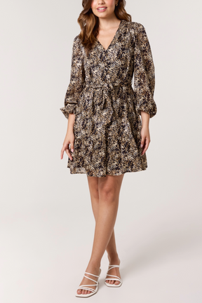 Spotty Button & Belted Mini Dress