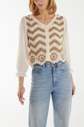 Crochet Zig-Zag Button Top