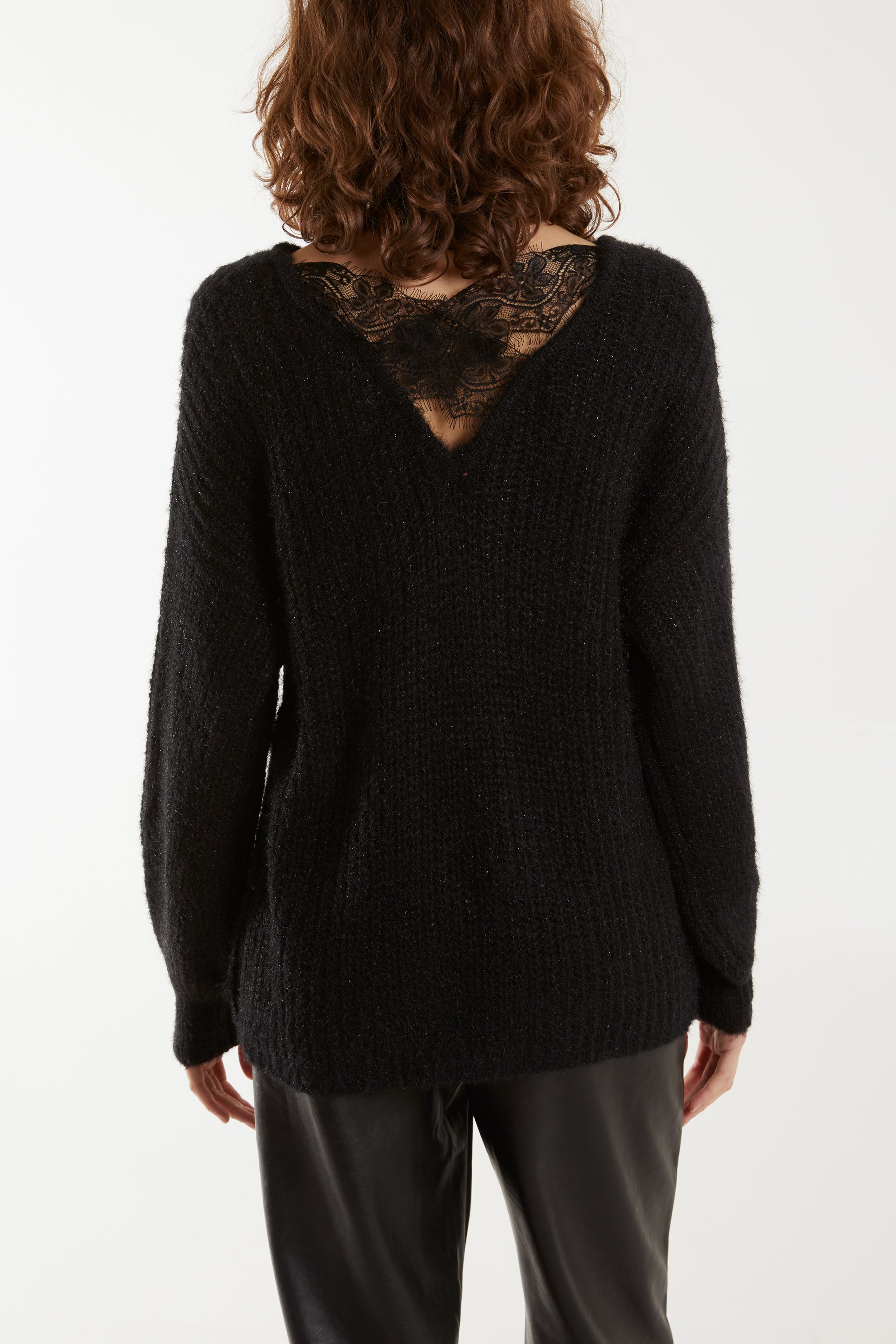 Lace Cross Back Knitted Jumper