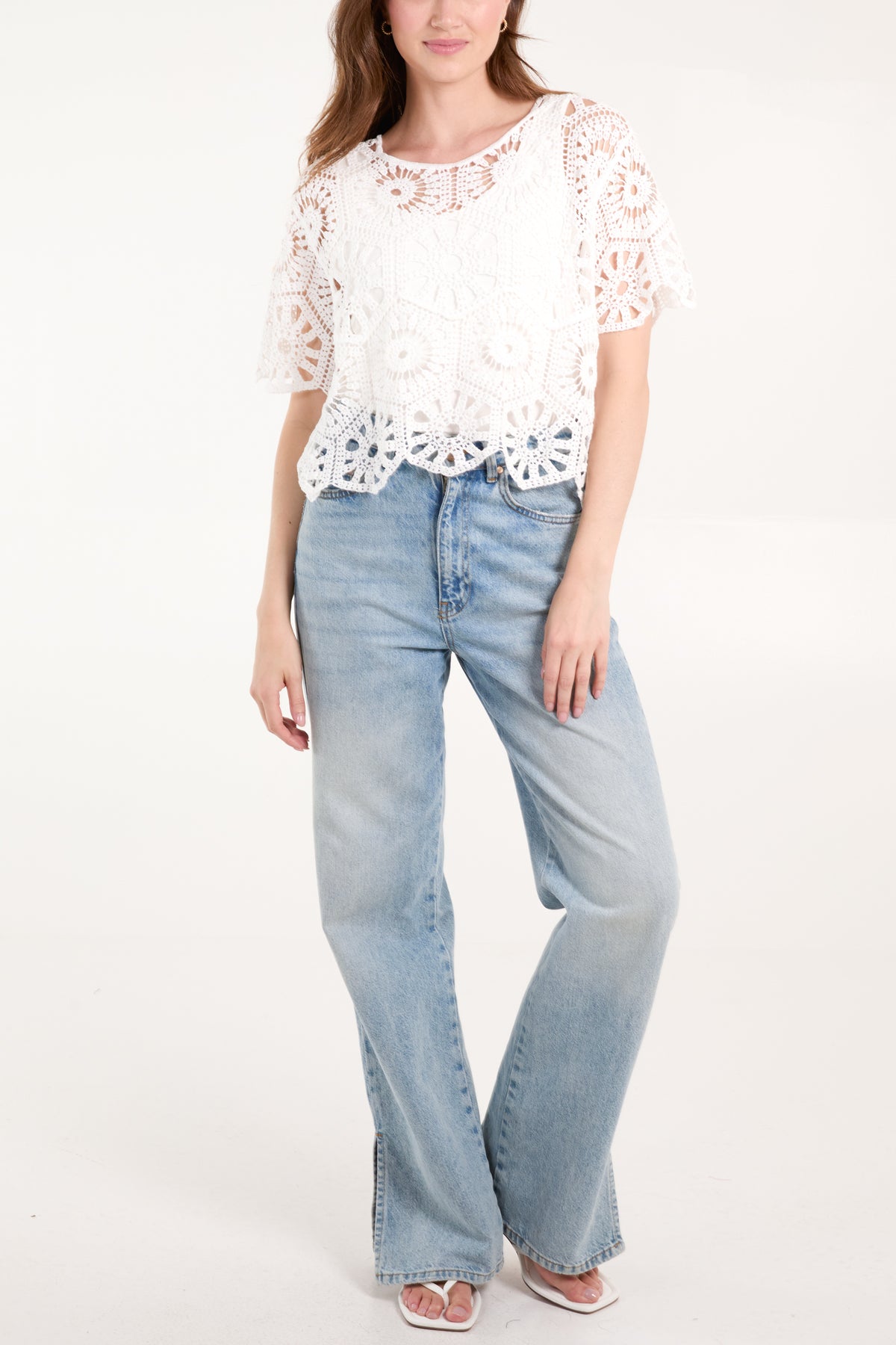 Geometric Crochet Cropped Top