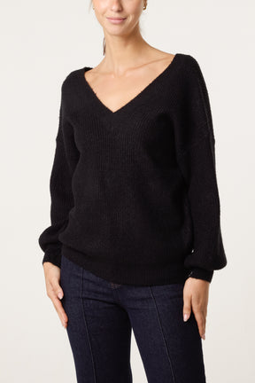 Front & Back V-Neck Knit Jumper