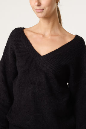 Front & Back V-Neck Knit Jumper