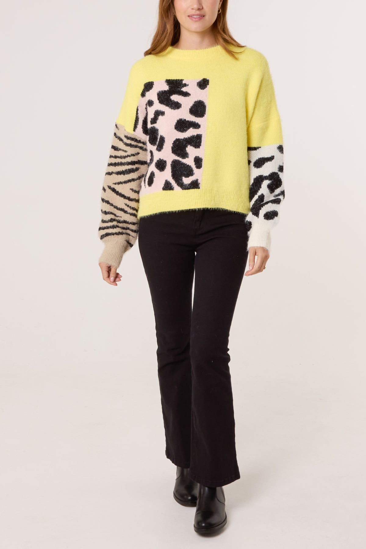 Multi Animal Design Knit Jumper