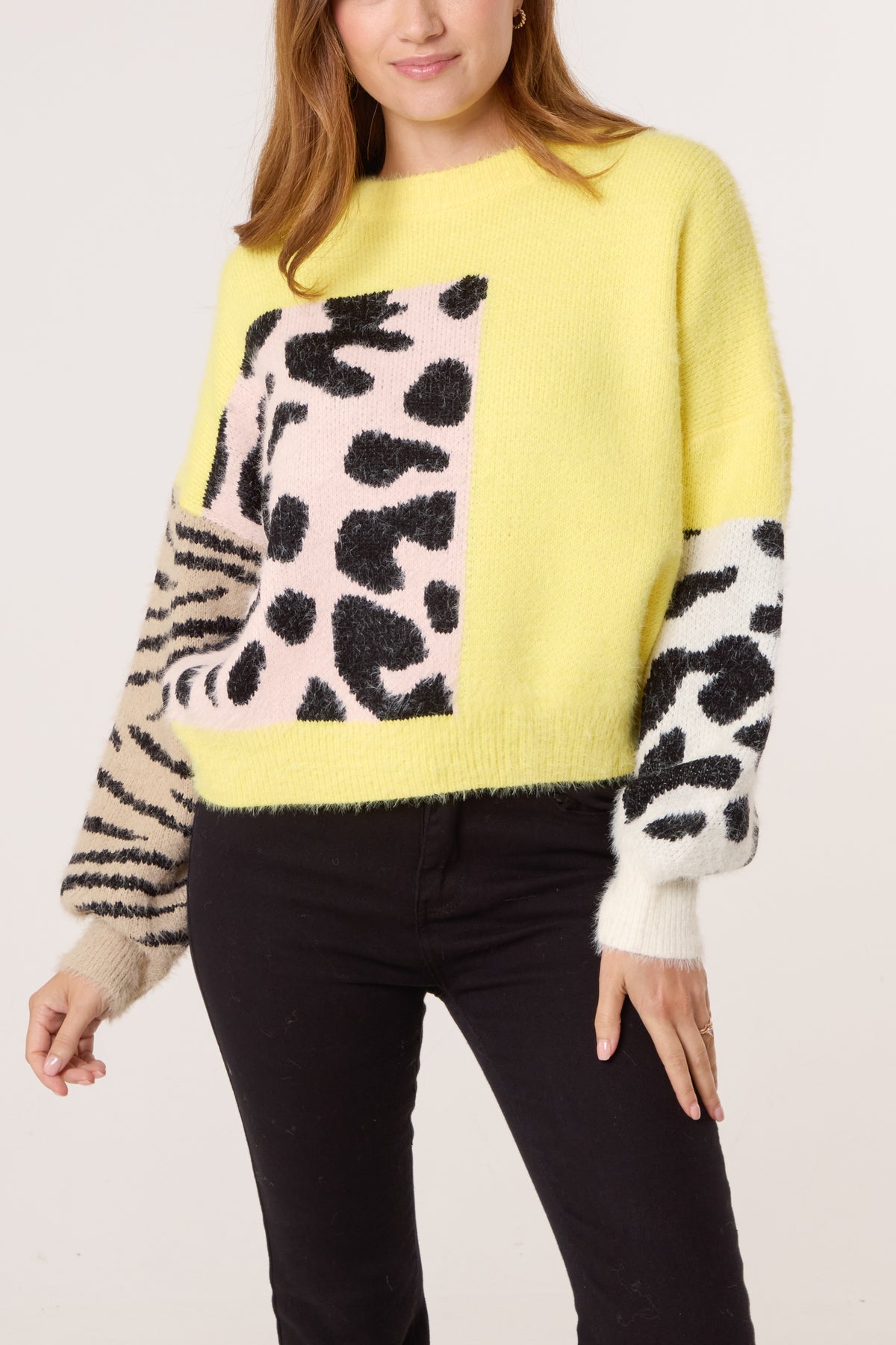 Multi Animal Design Knit Jumper