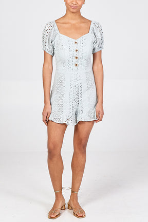 Broderie Anglaise Square Neck Playsuit