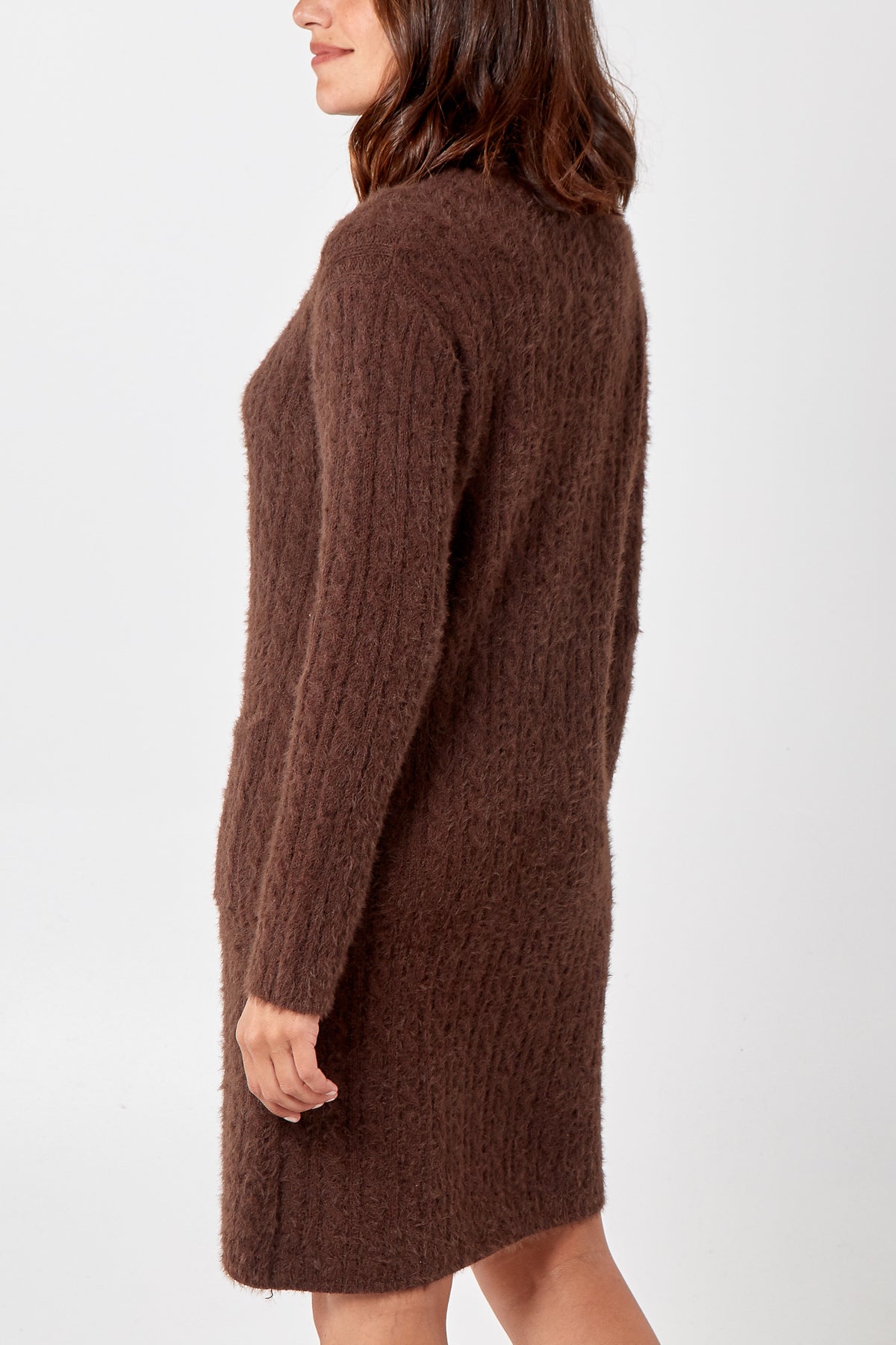 Cable Knit Dress With Front Pockets