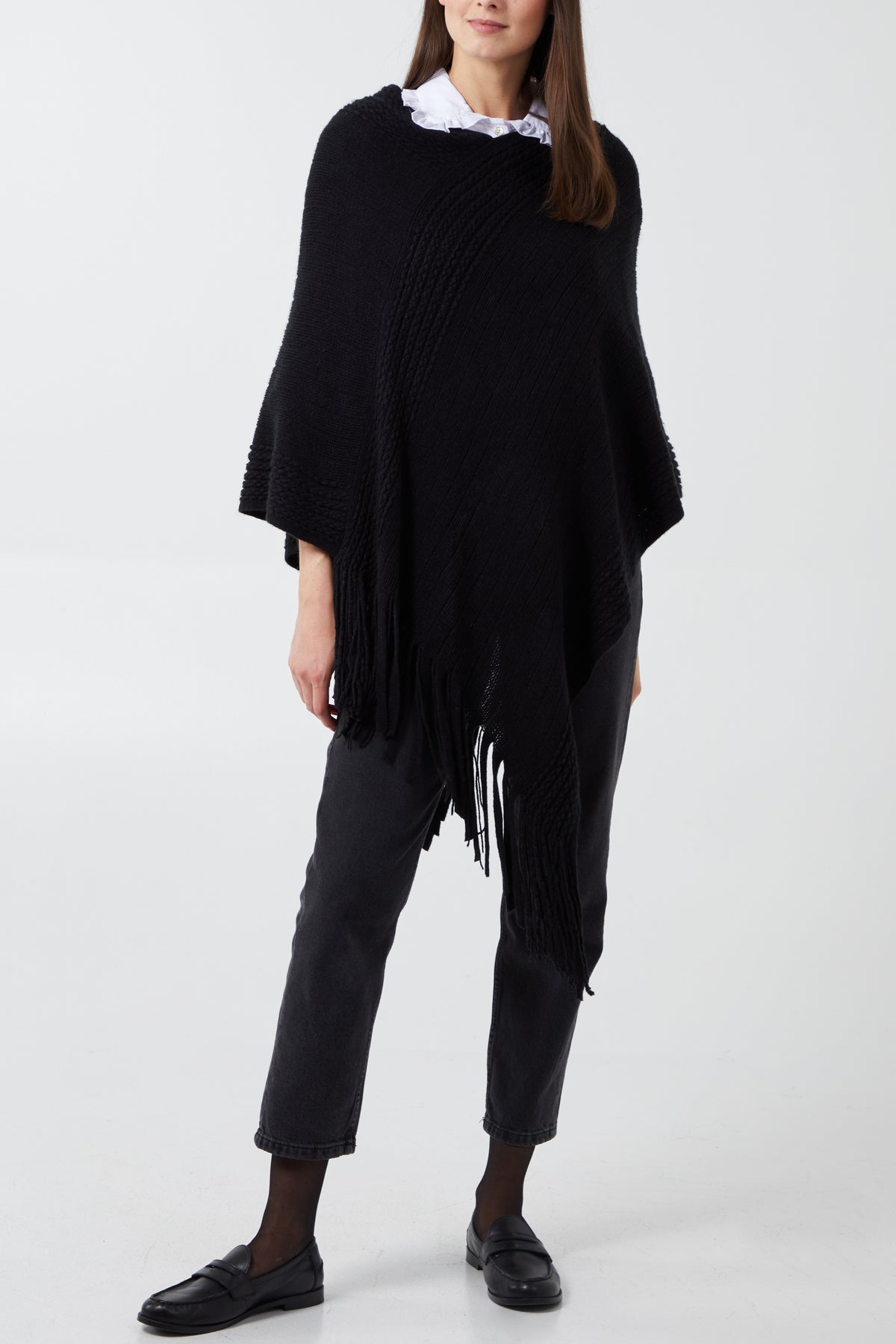 Crossover Fringed Poncho