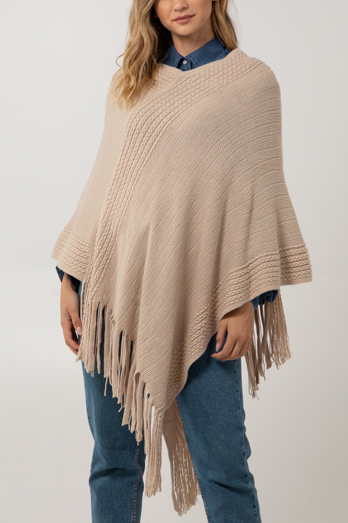 Crossover Fringed Poncho