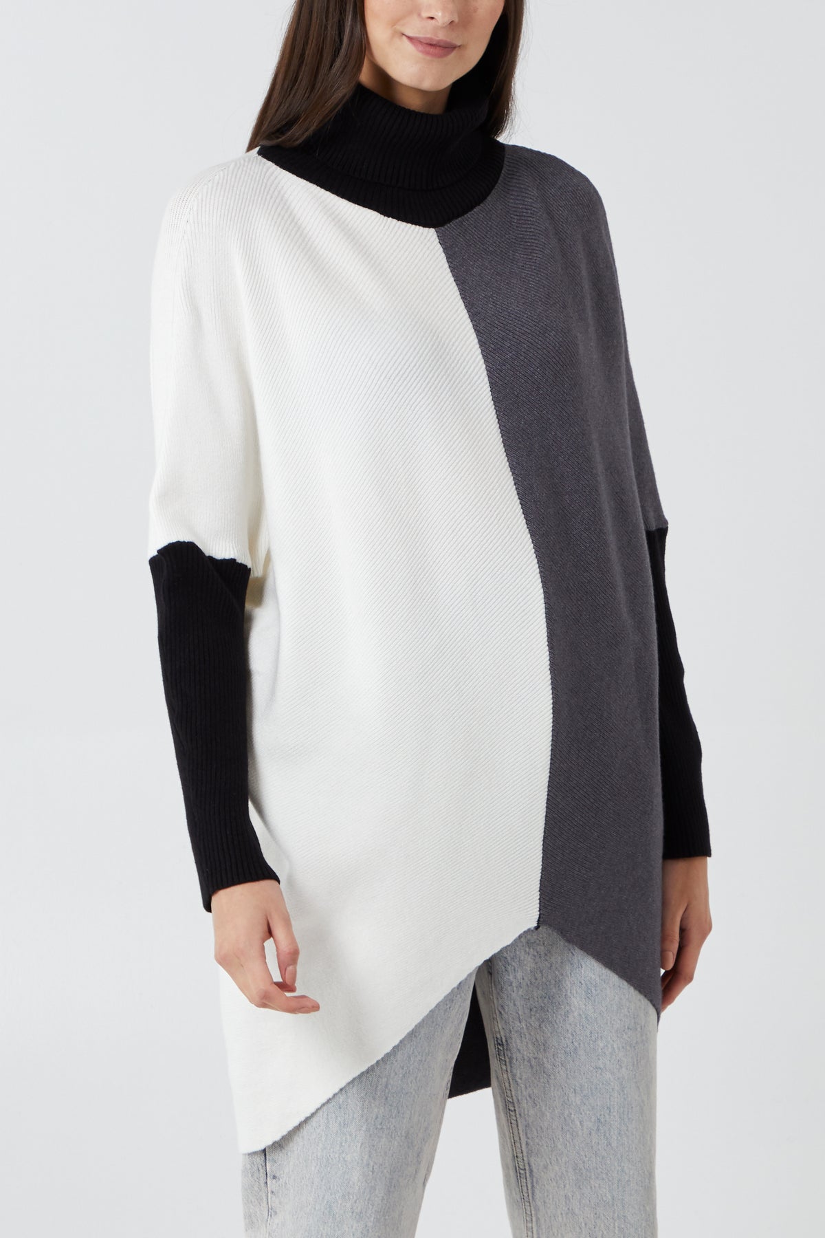 Colour Block Chevron Rib Tunic