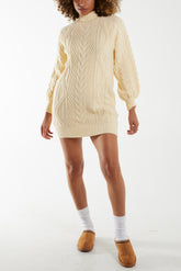 Cable Chunky Knit Jumper Dress