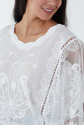 Floral Lace Butterfly Sleeve Blouse