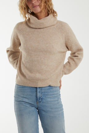 Roll Neck Pointelle Knit Jumper