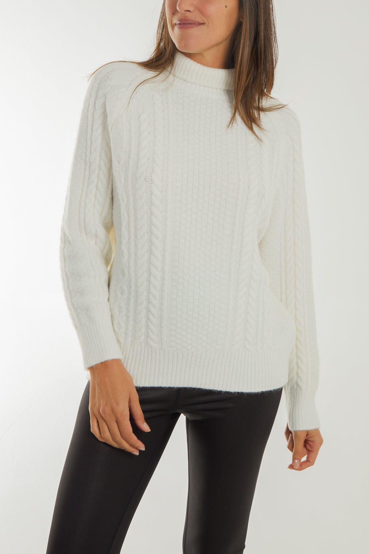 Roll Neck Cable Knit Jumper