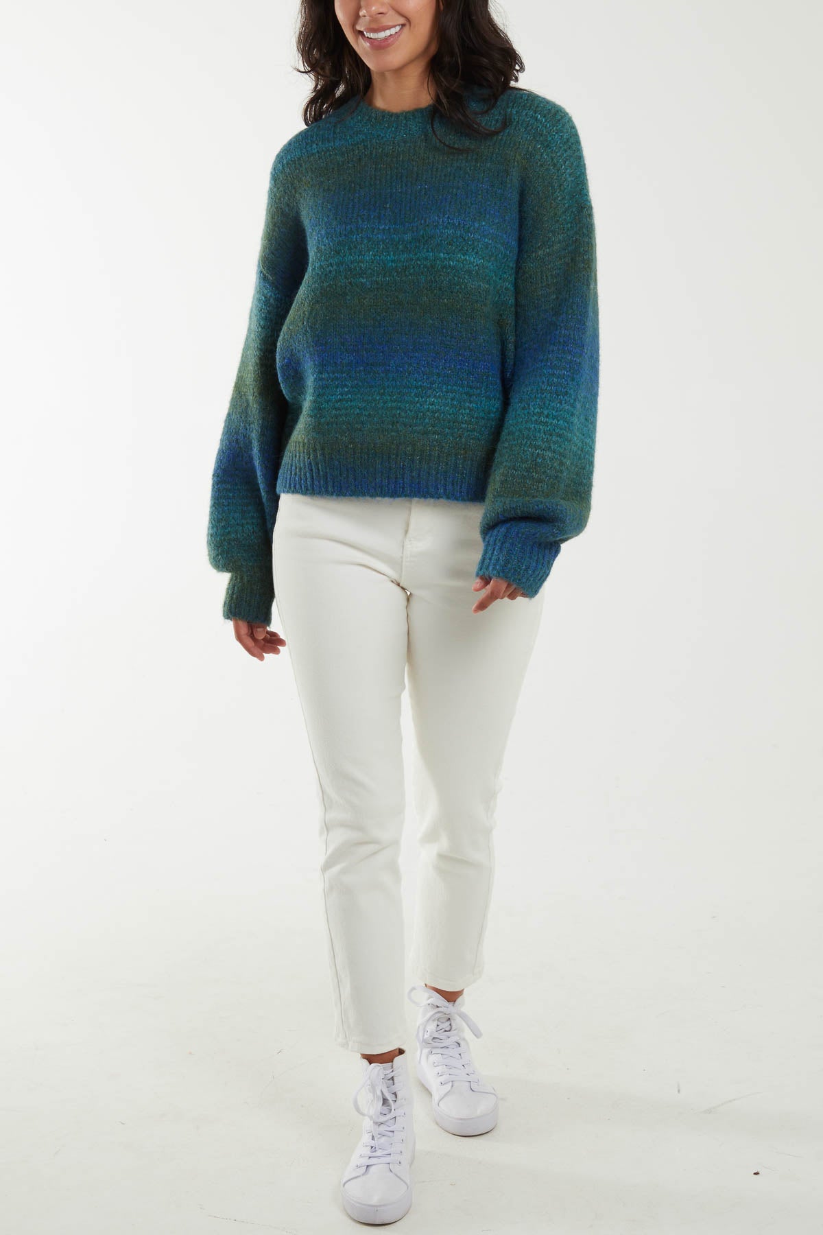 Bright Striped Baggy Sleeve Jumper