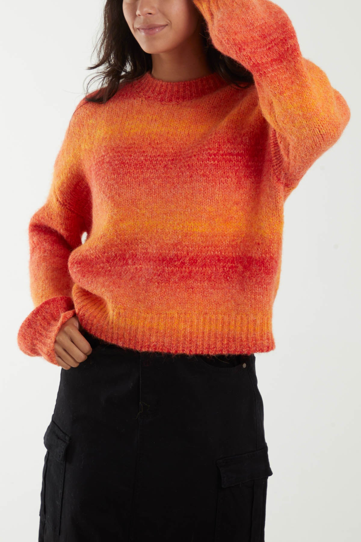 Bright Striped Baggy Sleeve Jumper