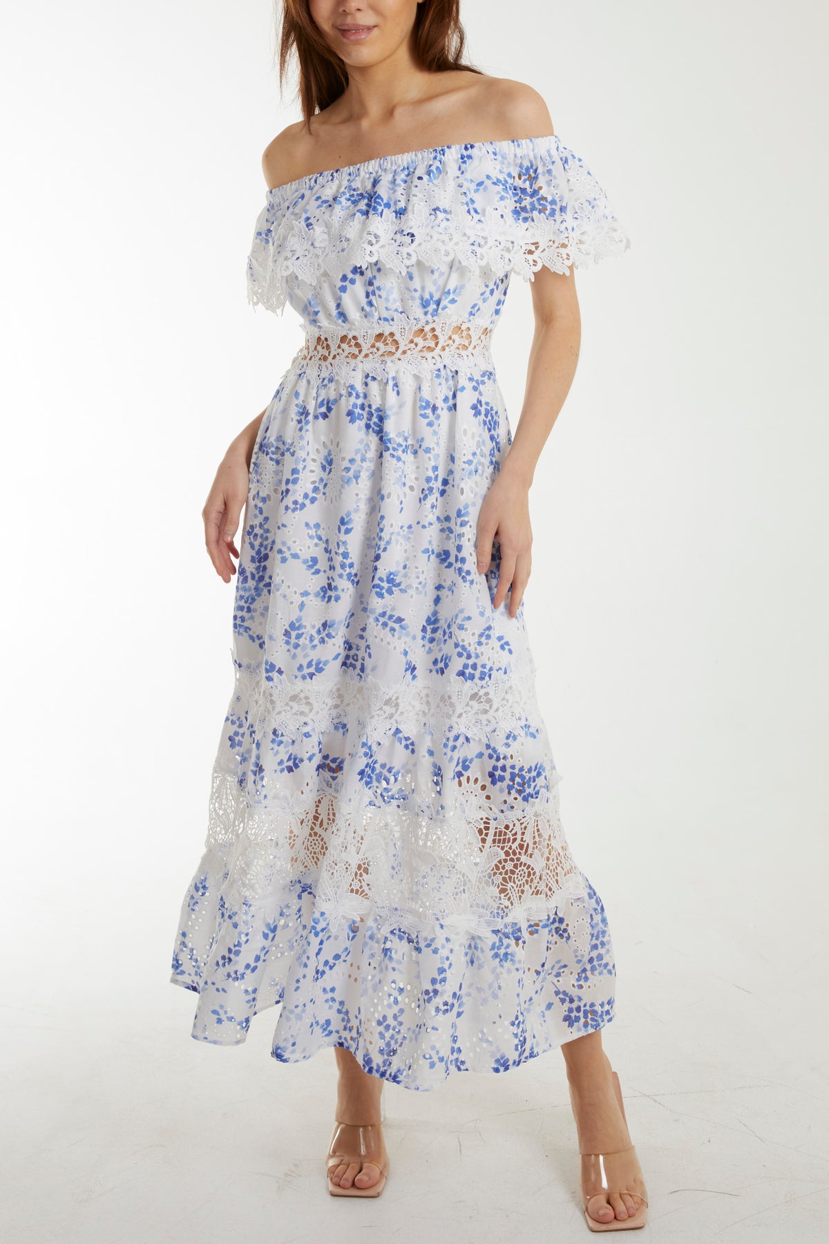 Bardot Floral & Lace Maxi Dress