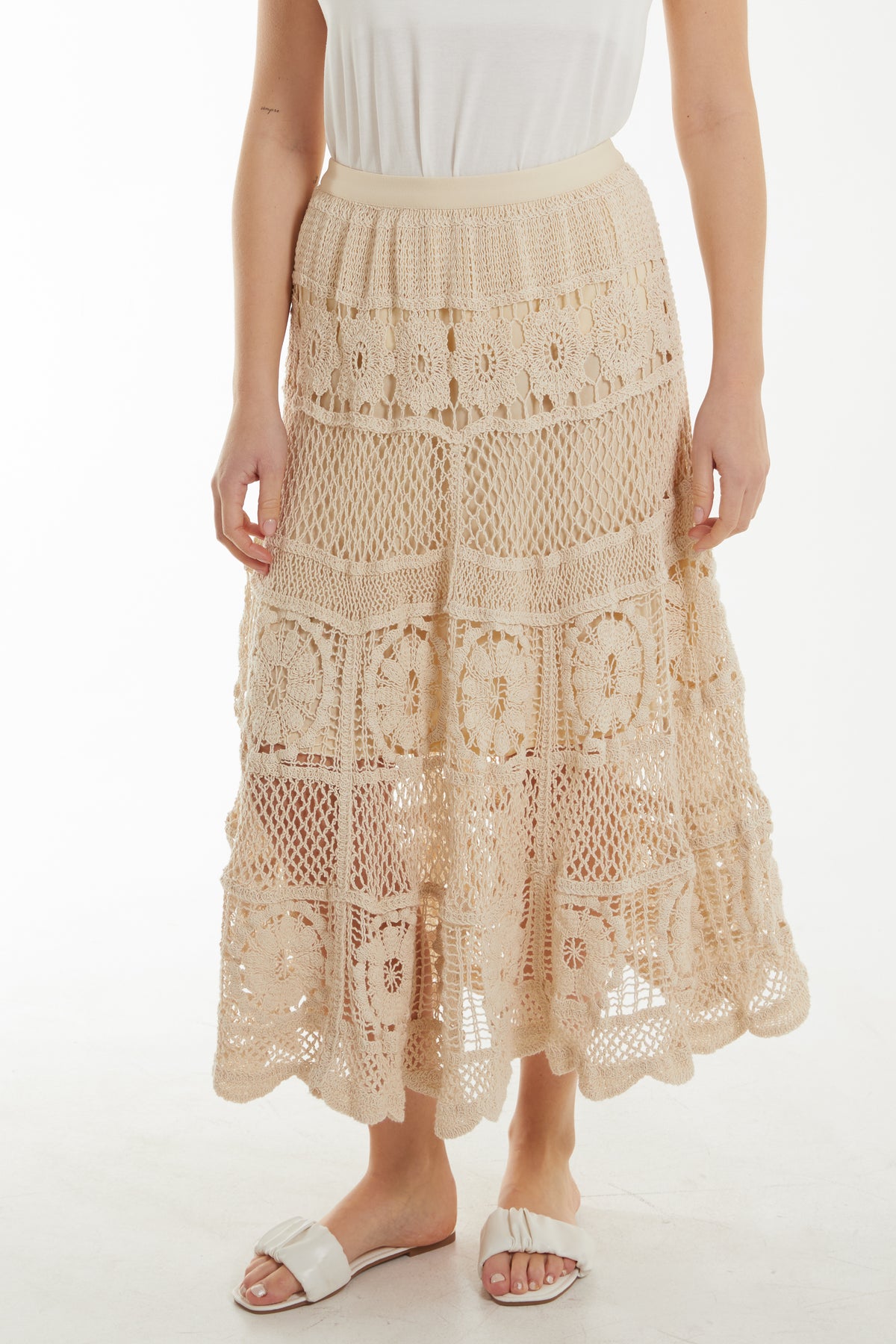 Crochet Tiered Maxi Skirt
