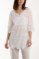 Scallop Hem Lace Top