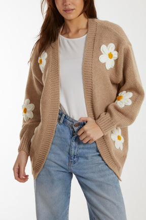 Flocking Daisy Open Knit Cardigan