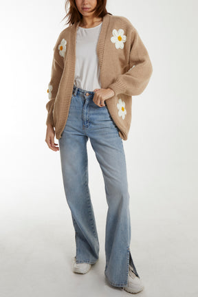 Flocking Daisy Open Knit Cardigan