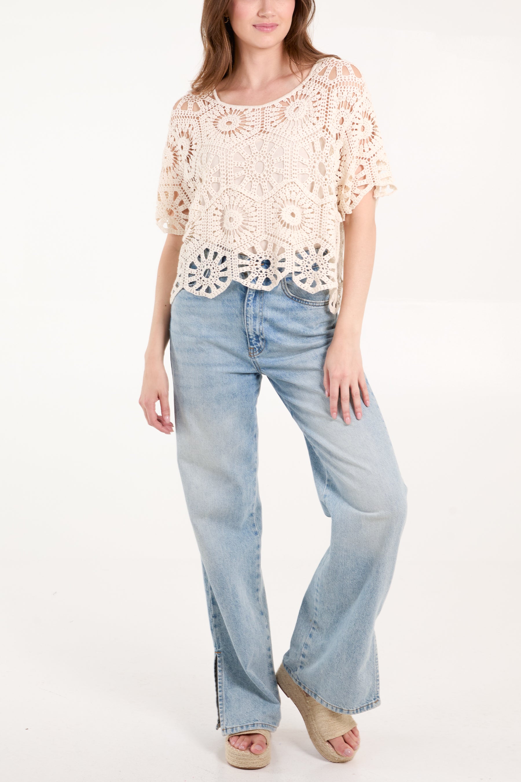 Geometric Crochet Cropped Top