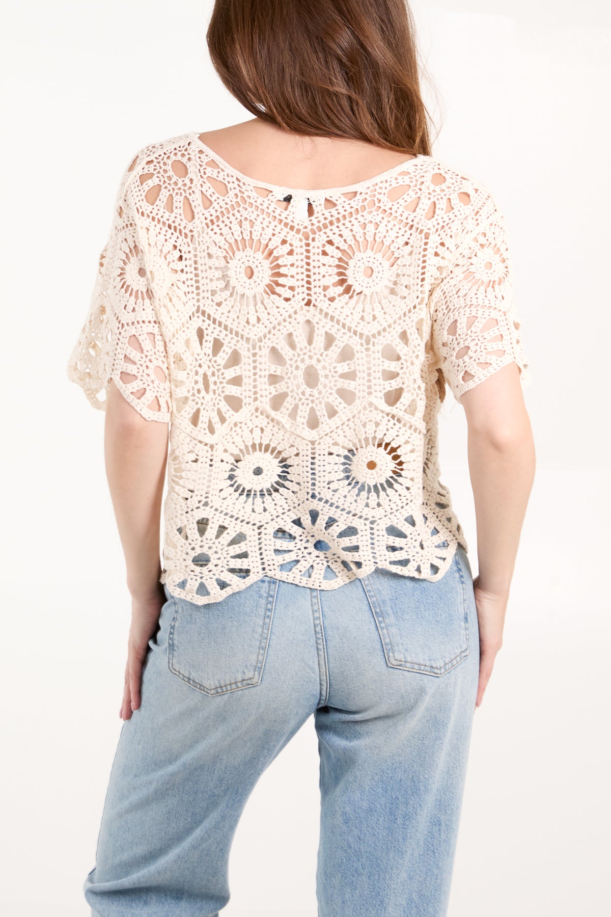 Geometric Crochet Cropped Top
