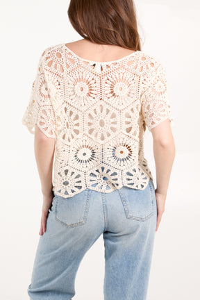 Geometric Crochet Cropped Top