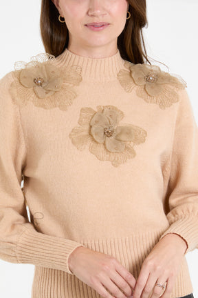 Jewelled & Applique Flowers Jumper