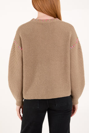 'Amour' Stich Embroidery Knit Jumper