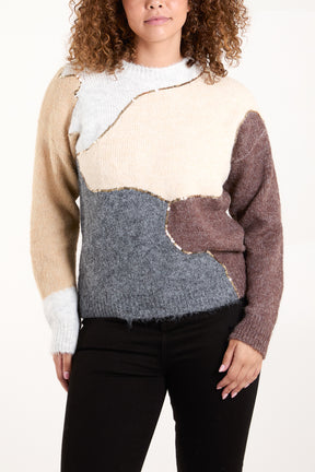 Colourblock Sequin Detail Jumper