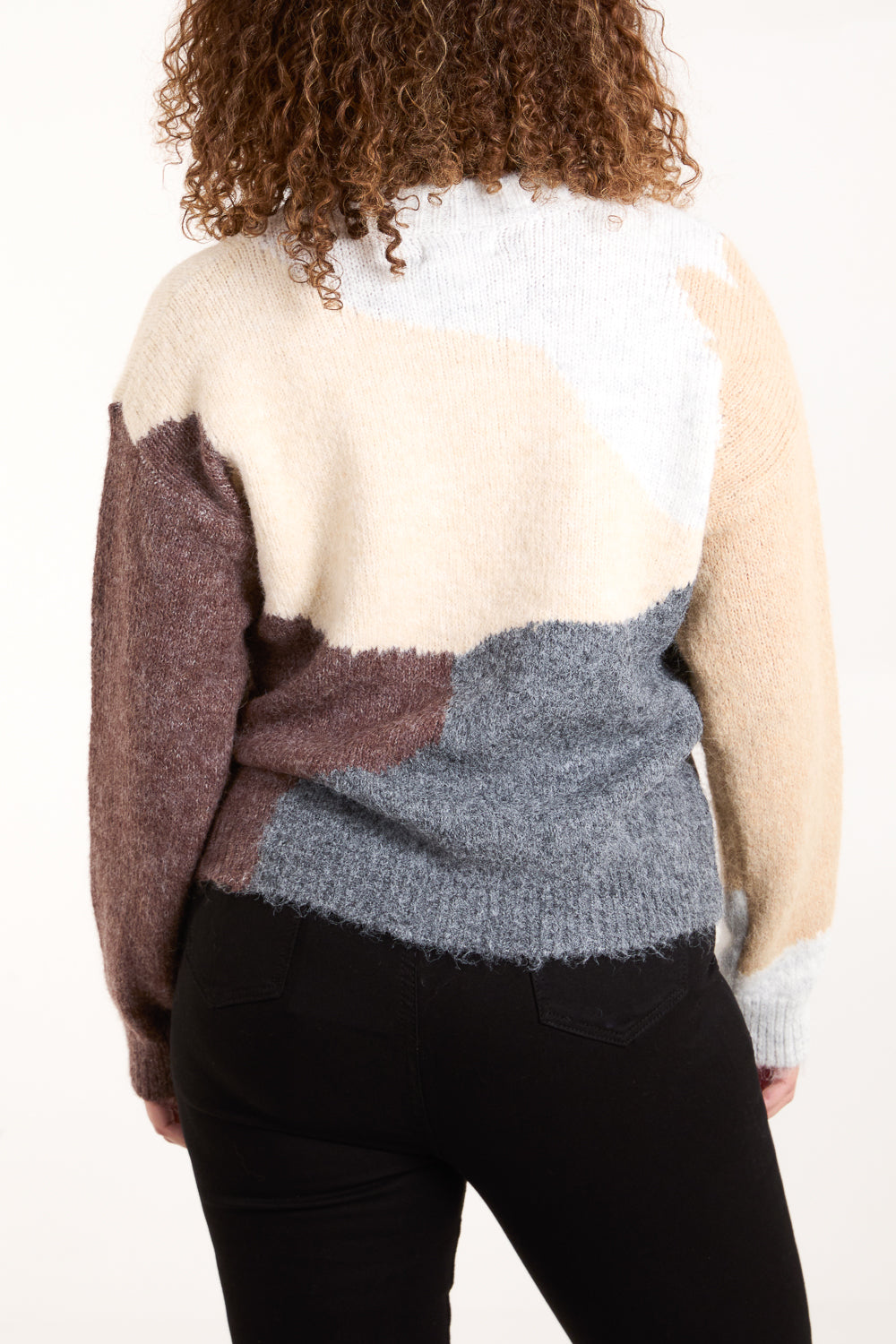 Colourblock Sequin Detail Jumper