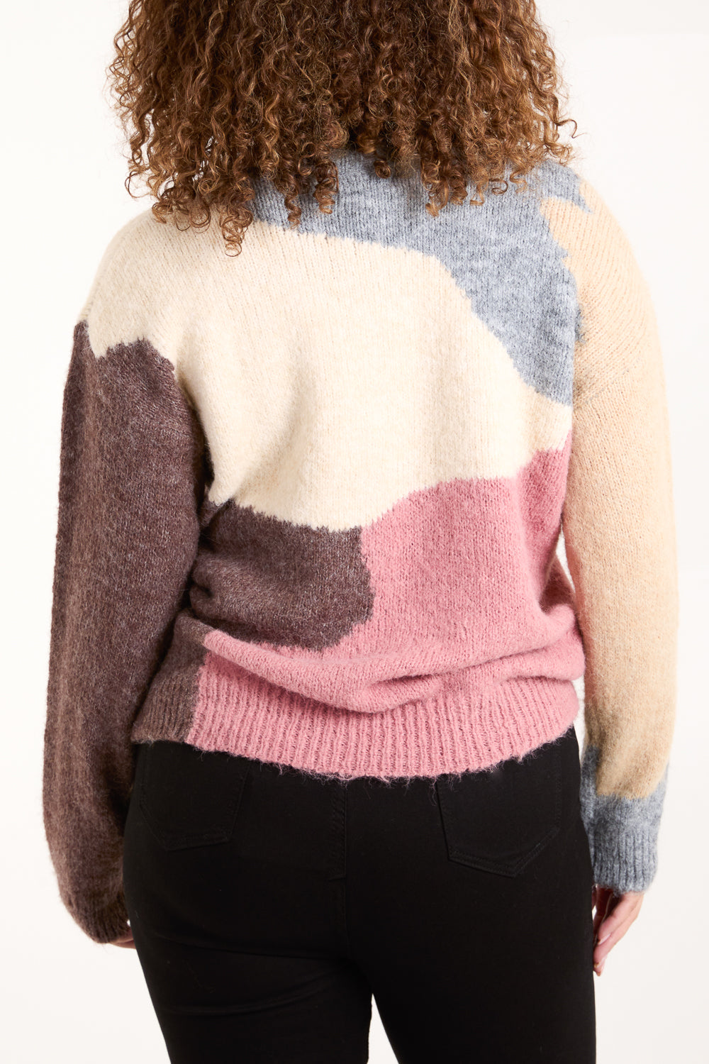 Colourblock Sequin Detail Jumper